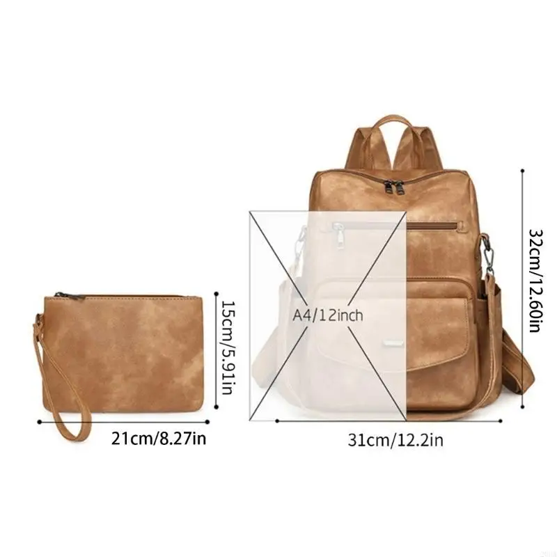 Leather Backpacks Purse for Women Fashion Multipurpose Design Handbag Ladies Shoulder Bags Travel Backpacks with Purse 20CA