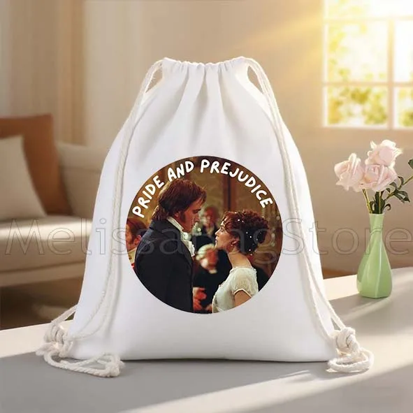Pride and Prejudice Mr Darcy Jane Austen Gifts Canvas Drawstring Bags Soccer Backpack Gym Sackpack Gifts String Bag for Sports