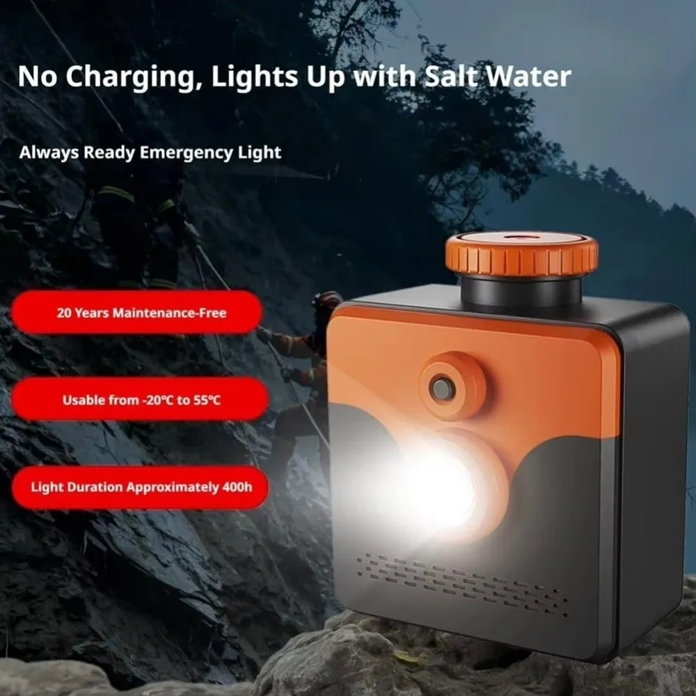Salt Water Powered Saltwater Lamp No Battery No Charging Outdoor Emergency Lamp Hiking Exploration Light Portable