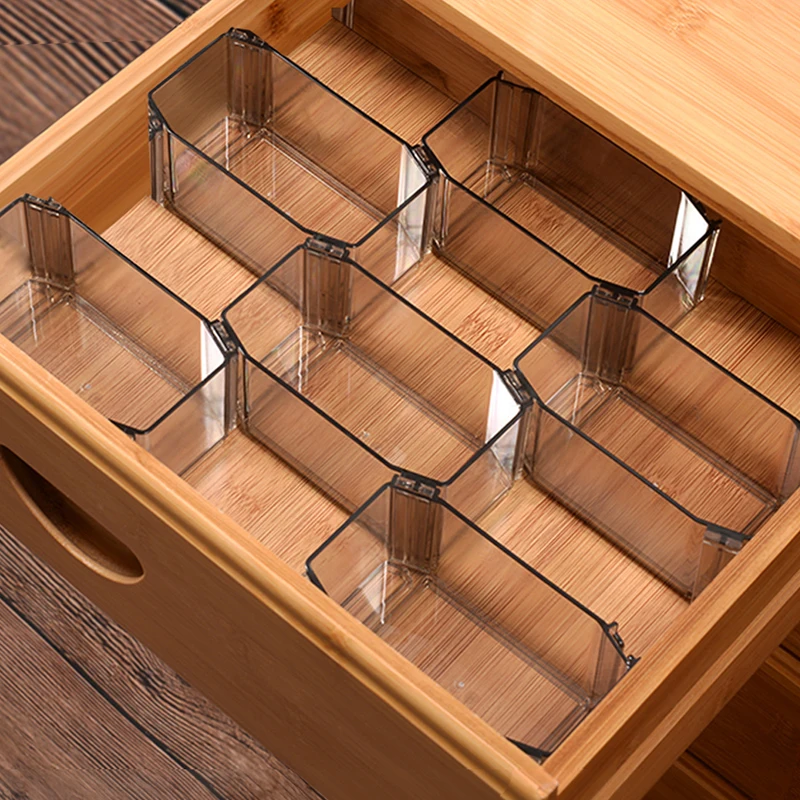 6Pcs/Set Ps Drawer Organizer, Household Transparent Desktop Drawer Storage Separator