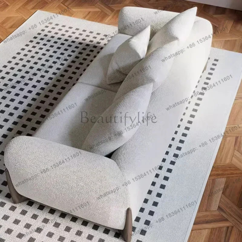 LJY Creative Nordic Living Room Sofa Classic Family White Soft Living Room Sofa Small Apartment Reception Muebles Unique Furnitu