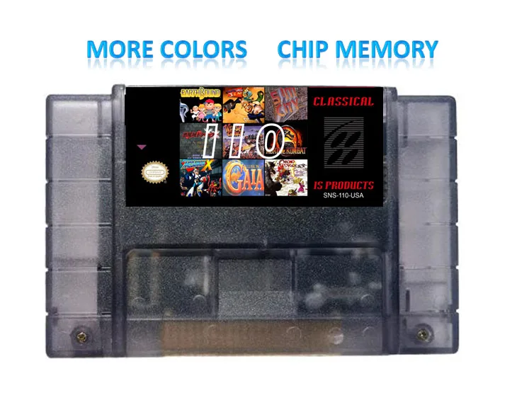 Super 110 in 1 F-RAM  Game file Cartridge Chrono Trigger Zeldaed a link to the Past Soul Blazer Super Marioed World Turtle