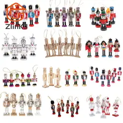 6/8/10/12/12.5/13cm Wooden Nutcracker Solider Figure Puppet Doll Handcraft For Children Gifts Christmas Home Office Decor