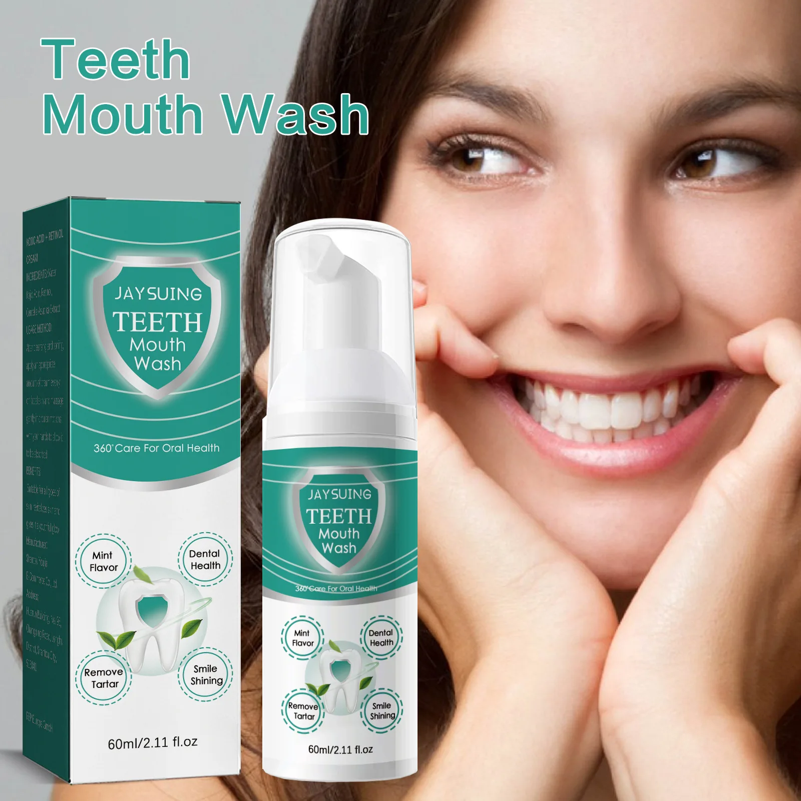 

Foam tooth cleaning mousse deeply cleans teeth stains protects gums and freshens breath