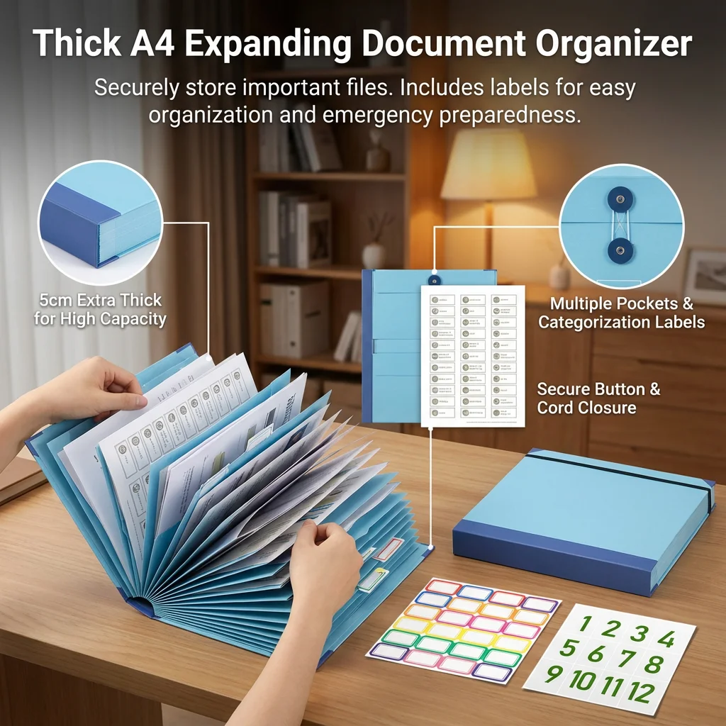 

Multifunctional Accordion File Folder Manila Pocket Document Organizer Cross-Border Storage Paper Material Multi-page Folder