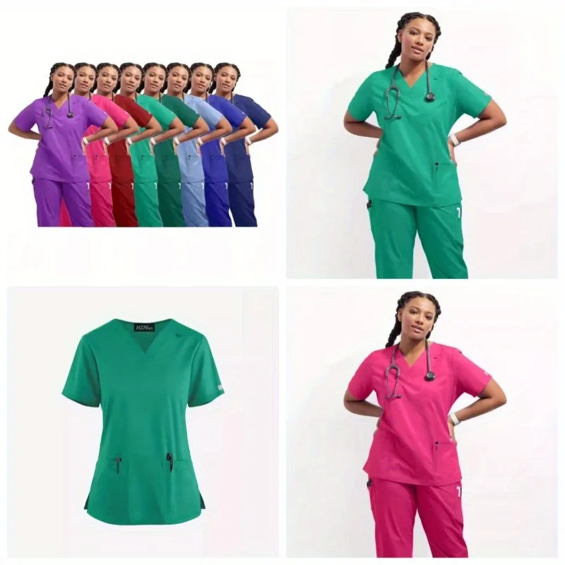 

Handwashing Clothes Women's Cotton Lightweight Suit Clothes Summer Short-sleeved Doctor Brush Clothes Work Clothes