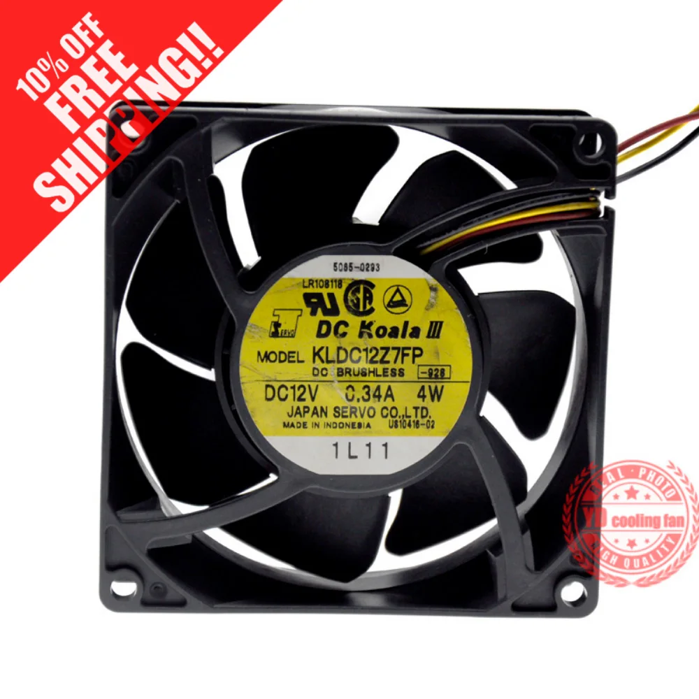 

ДЛЯ SERVO KLDC12Z7FP 12 В 0,34 А 4 Вт 9 см 9032 3 линии охлаждающий вентилятор