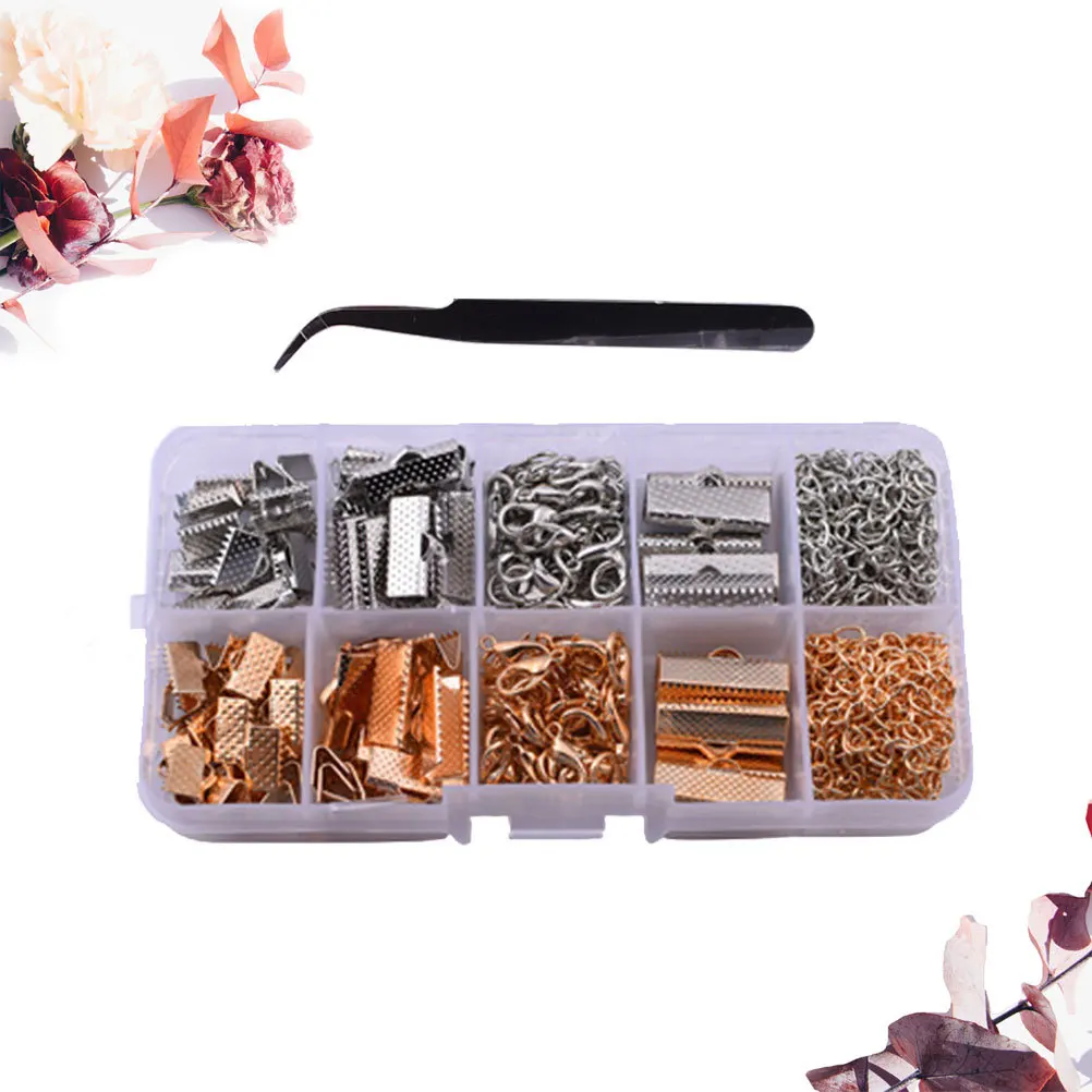 

371 Pcs Golden Necklace Buckle Bail Clasp Jewelry Making Clasps Women Kit Accessories