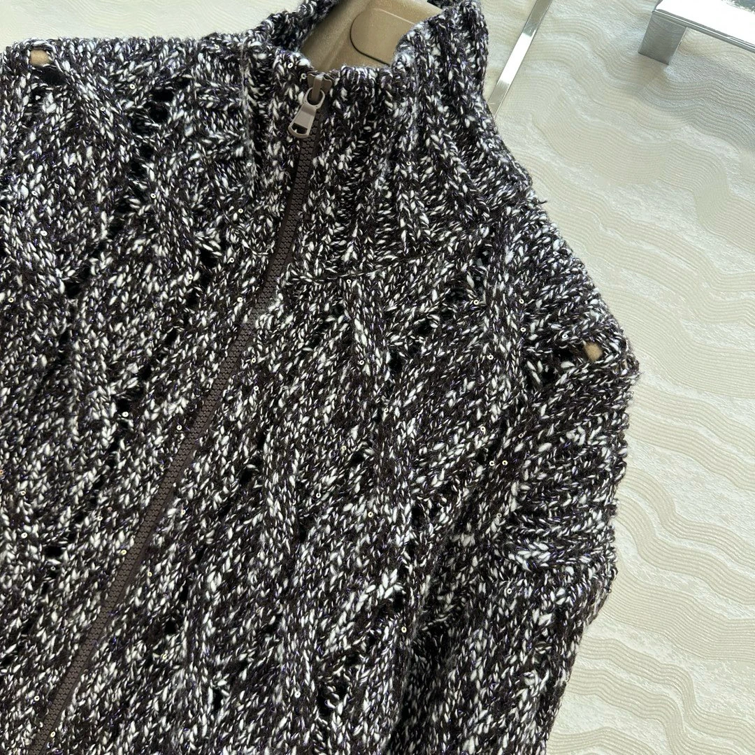   Ropa de abrigo de punto italiana Sle Camere para mujer, abrigo informal largo con cierre de cremallera, abrigo de Color suave y cálido