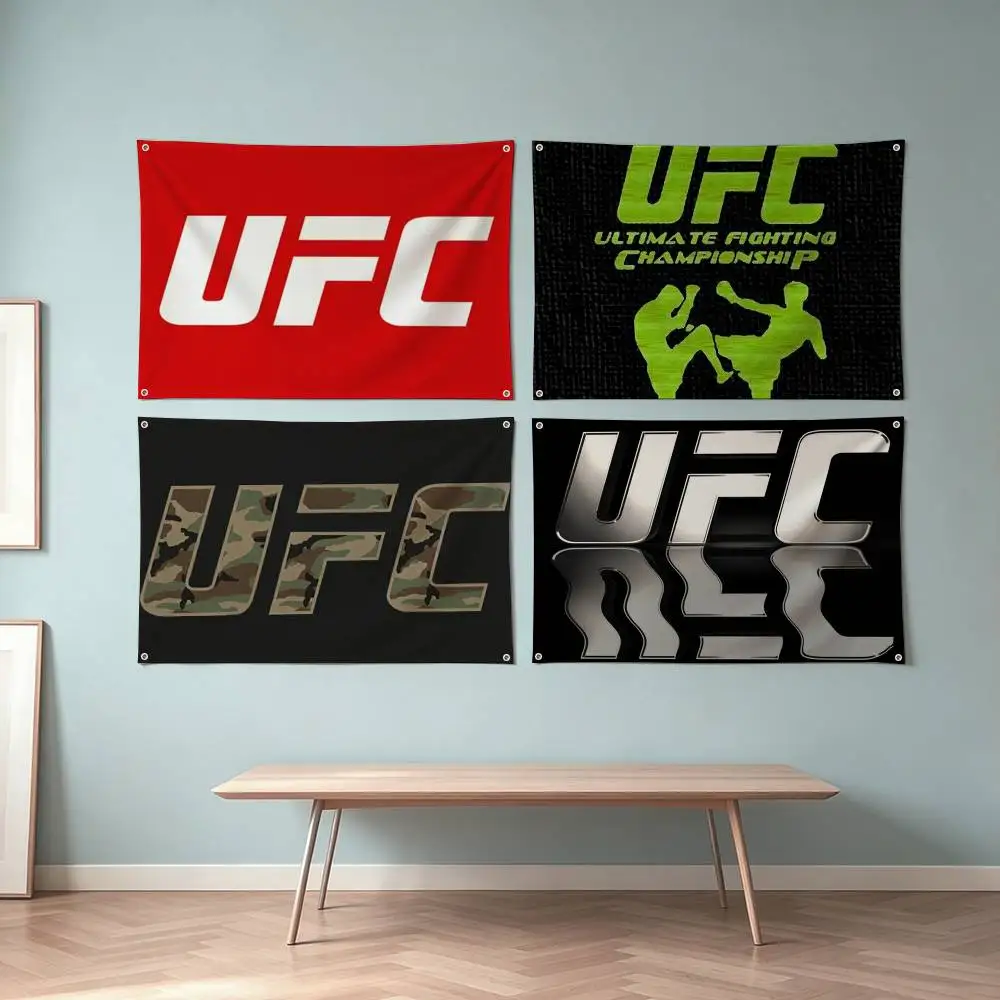 UFC Logo F-Fighting-G Flags for Bedrooms Home Decor Items Outdoor Decors Garage Decoration Flaga