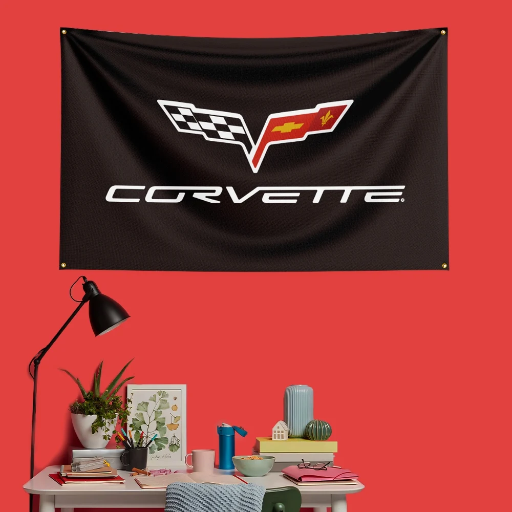 Cor-vette #1 Car Racing Flag 3x5 FT 90x150cm Polyester Decorative Banner Tapestry For Garage Wall Decor