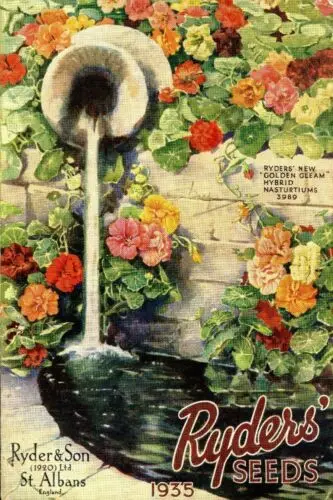 Flower Seed Catalogue Advert Aged Look Vintage Retro Style Metal Sign, Gardening