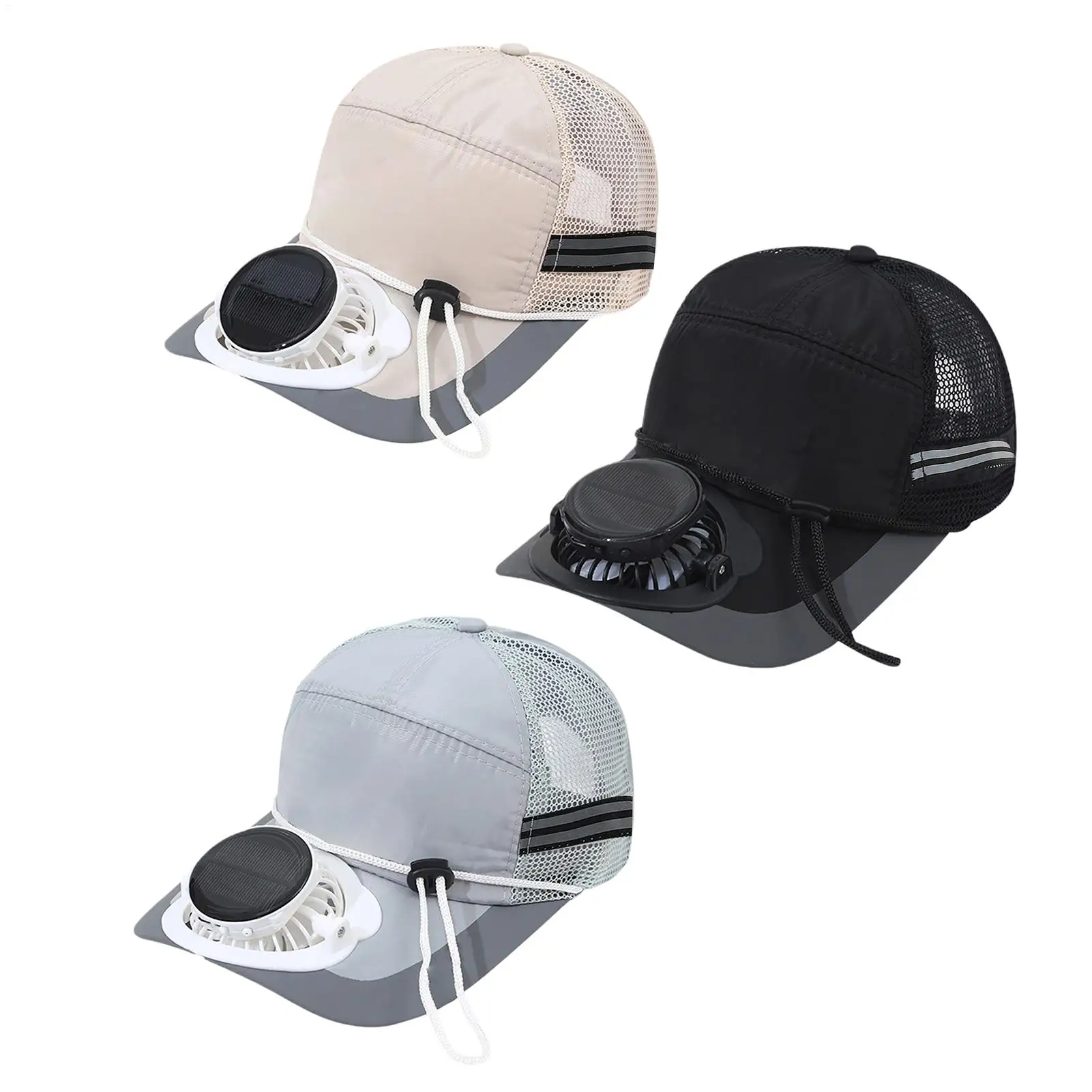 USB Rechargeable 1000mAh Solar Sun Hat Solar Powered Fan Hat 3-Speed Breathable Headwear With Digital Display For Men Women
