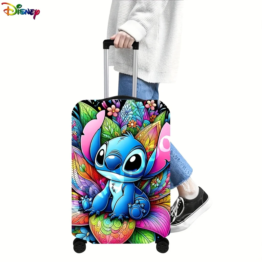 

Cartoon Suitcase Cover - Bright Tropical Floral Design Dustproof Durable Elastic Luggage Cover for Men and Women