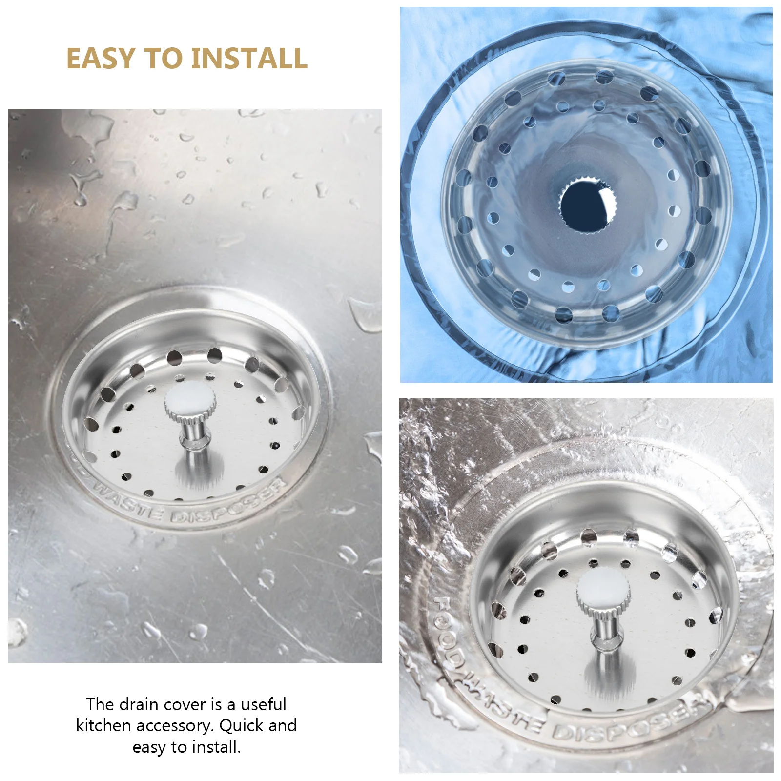 2 шт., сливная крышка из нержавеющей стали для кухонной раковины, пробка для мойки, аксессуары для домашней мойки, крышки сливного фильтра для кухни