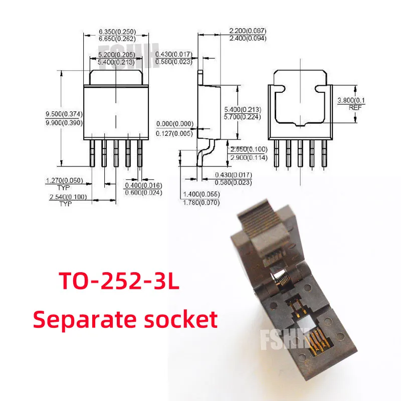 TO252 Aging test socket TO252-3 TO252-3L TO252-5L separate sockets or with pcb terminals