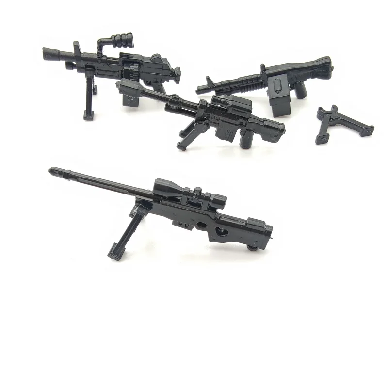 5pcs Barrett Sniper Rifle City Gun Weapons Swat Police Military Model Kits Bricks Blocks Original Figures  Mini Toys