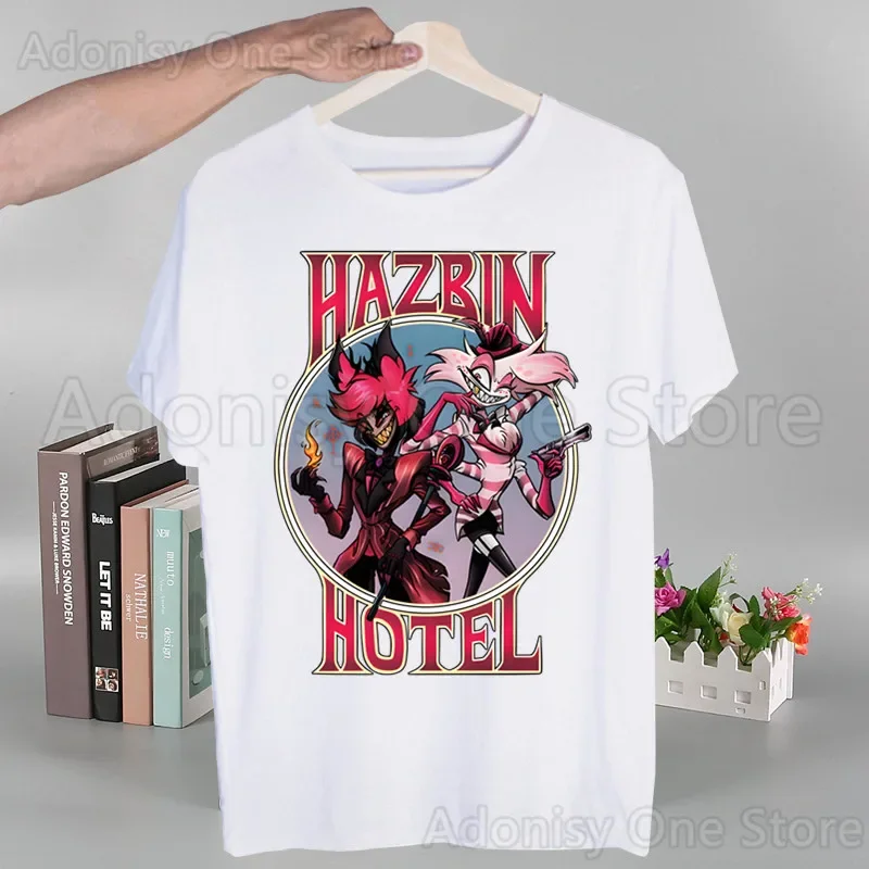 Hazbin Comedy Angel Dust Harajuku Man T Shirts Tees Shirt Tops Design Short-Sleeved Aesthetic Anime T Shirt