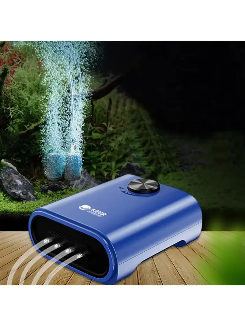 Cicha akwariowa pompa tlenowa z zaworem zwrotnym Akwarium z czterema wylotami Duży aerator Akwariowa sprężarka powietrza 220v 14w — zdjęcie 2
