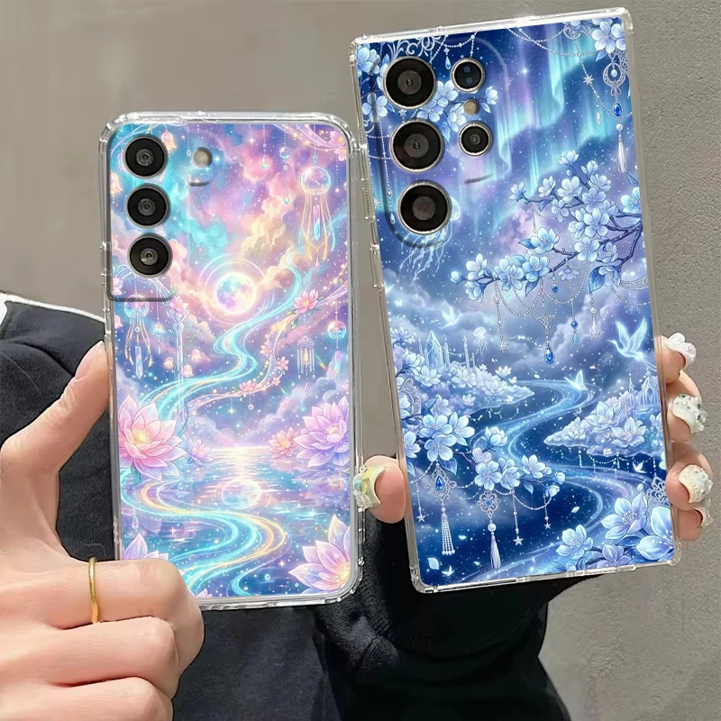 Beautiful Colors Transparent Cover for Samsung Galaxy S26 S25 S24 S23 S22 S21 S20 FE Ultra S25Edge Plus 5G Phone Case Capas Bags