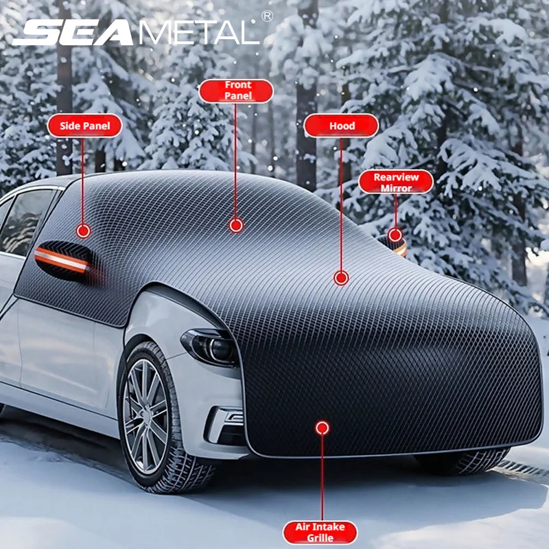 SEAMETAL Extended Car Windshield Snow Shield Cover Enlarge Front Window Snow Protector Anti Ice Frost Universal Protection Cover