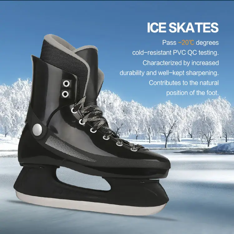 Hot sell professional quick lacing stainless steel blades plastic ice skates used in ice