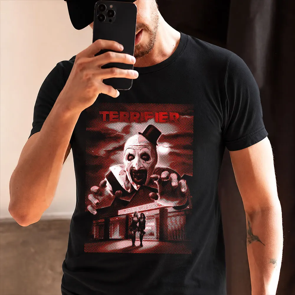 Retro Horror Movie Terrifier Art The Clown Killer Scary Halloween Gift T Shirt 0805 Short Sleeve Graphic clothes All size tops