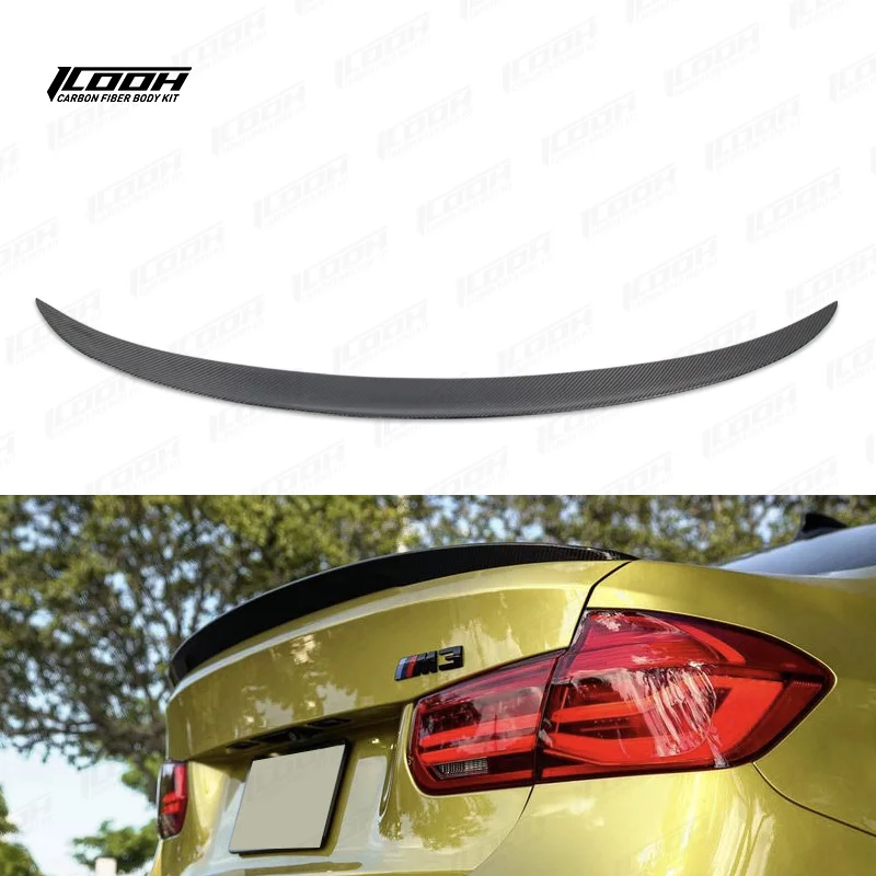 

ICOOH Racing P Style Carbon Fiber Fibre Body Kit Rear Boot Spoiler Wing For BMW M3 F80,100% TESTED WELL