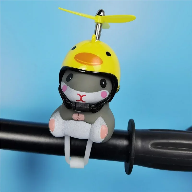 Kawaii Bicycle Handle Decoration Flashing Detachable Helmet Hamster Shape Bike MTB Scooter Motorbike Universal