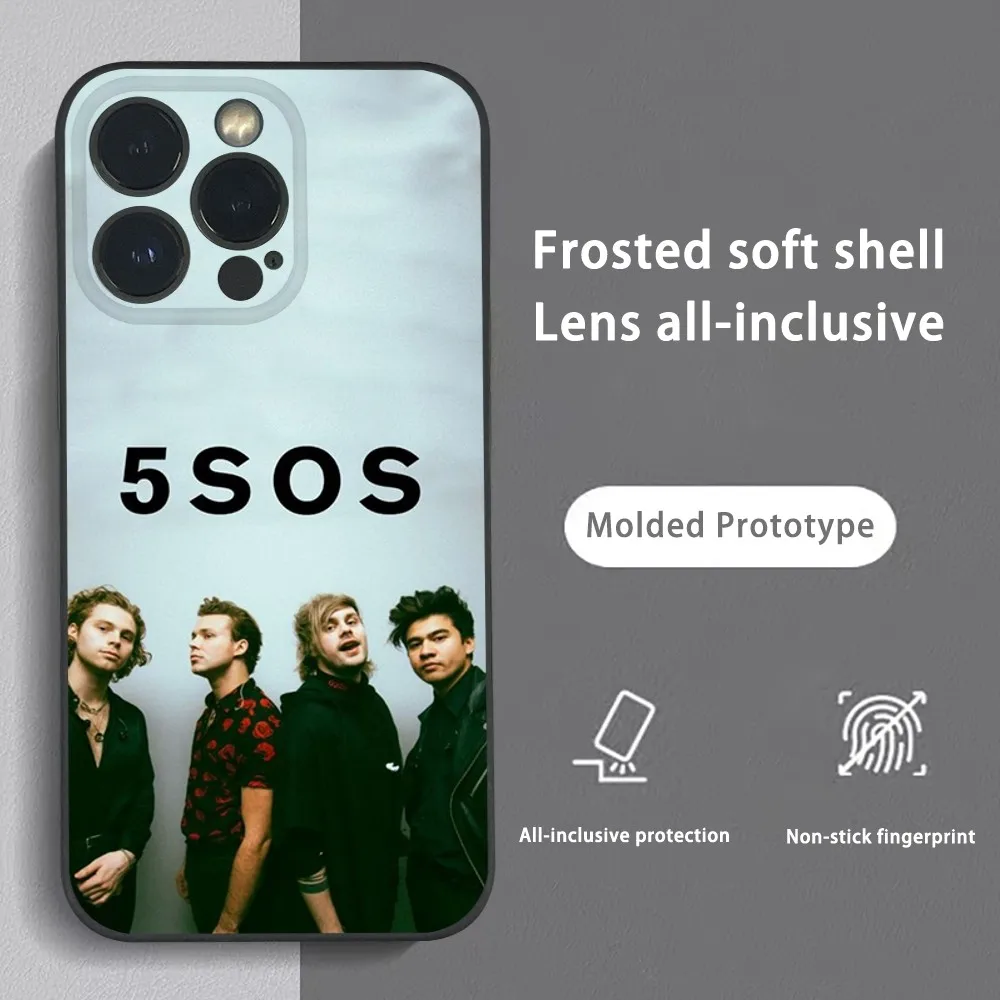 5 S-Seconds S-Summers 5-SOS Phone Case For iPhone 15 14 13 12 11 Pro Xs Max Mini XR X 7 8 Plus Black Frosted Soft Shell Funda