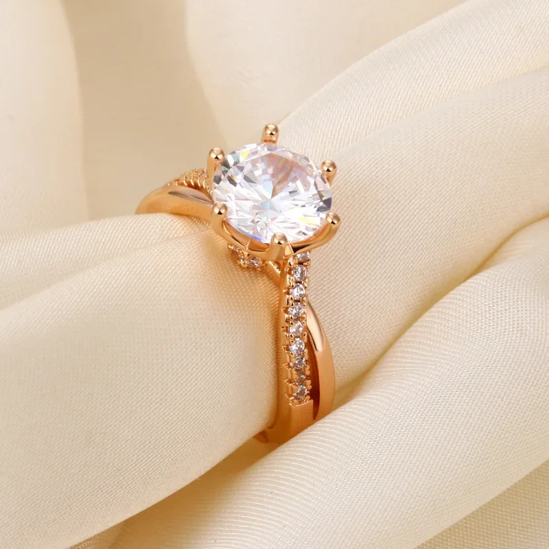 

Korean Style Cubic Zirconia Ring - Dainty Sparkling Statement Ring for Women, Elegant Stackable Jewelry, Instagram Worthy Gift