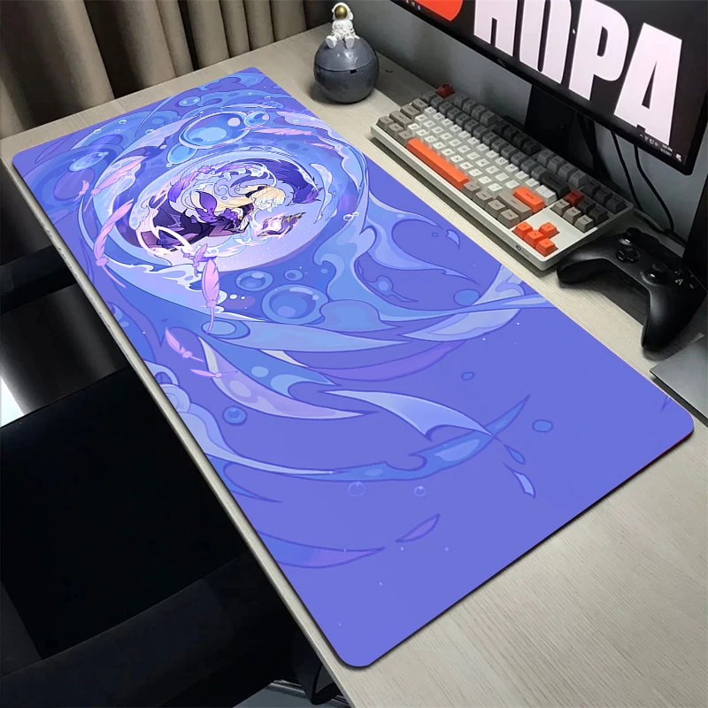 Genshin Impact Mouse Pad para Computador, Almofadas de teclado XXL, Grande Laptop Play Mats, Tapete de mesa antiderrapante, Office Mousepad, Velocidade