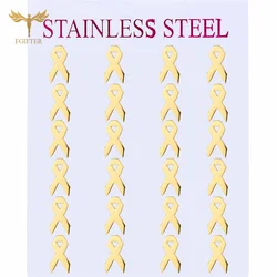 12 Pairs Golden Stainless Steel Stud Earrings Set HIV AIDS Red Ribbon Design AIDS Word Day Accessories Care Support Hope Jewelry