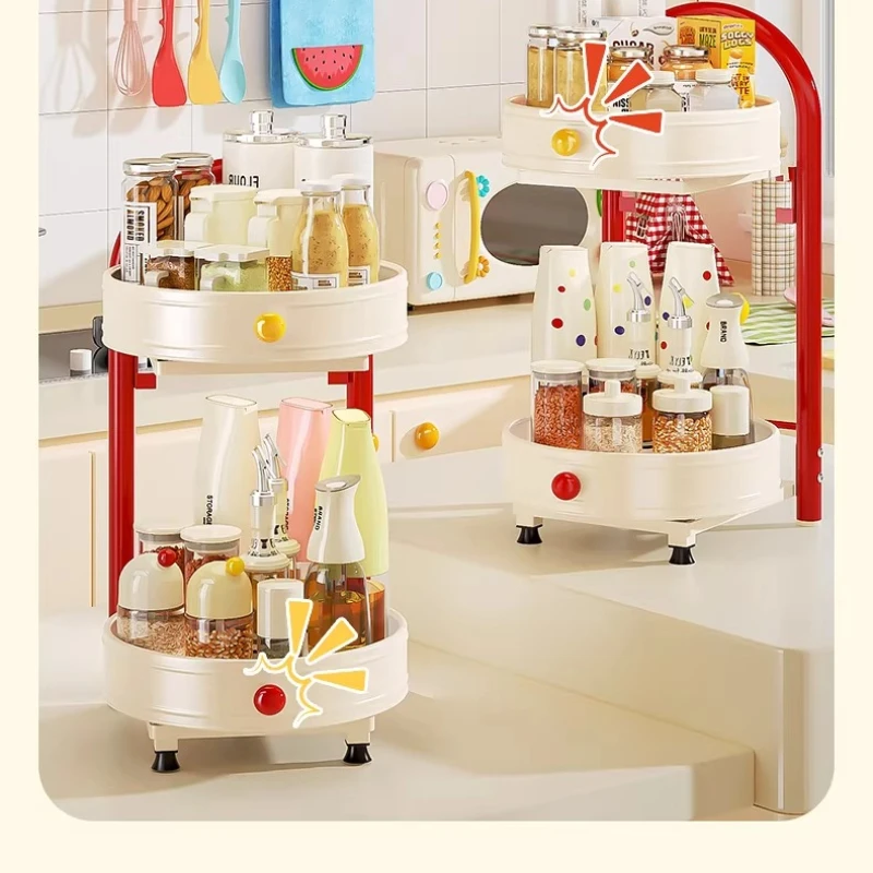 

Dopamine Rotary Seasoning Shelf Kitchen Multifunctional Countertop Corner Seasoning Multi-layer Storage Rack