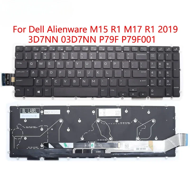

Новая клавиатура для ноутбука Dell Alienware M15 R1 M17 R1 2019 3D7NN 03D7NN P79F P79F001, с подсветкой, США