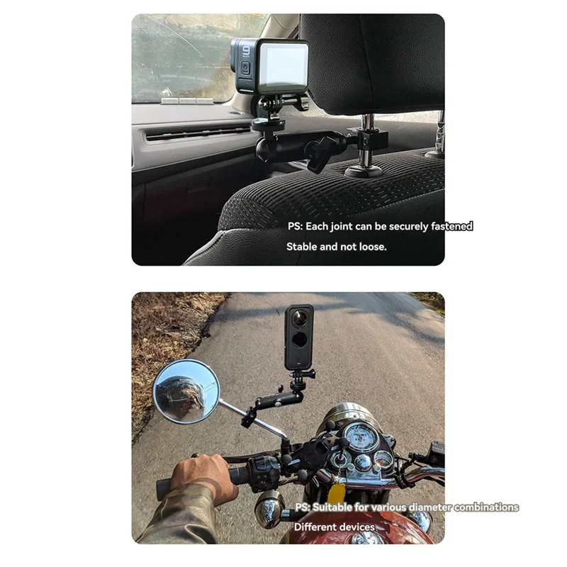 Articulated Vehicle Headrest Action Cam Cradle Car Camera Mount Support Bracket Holder For Go Pro Motorcycle-Y41A