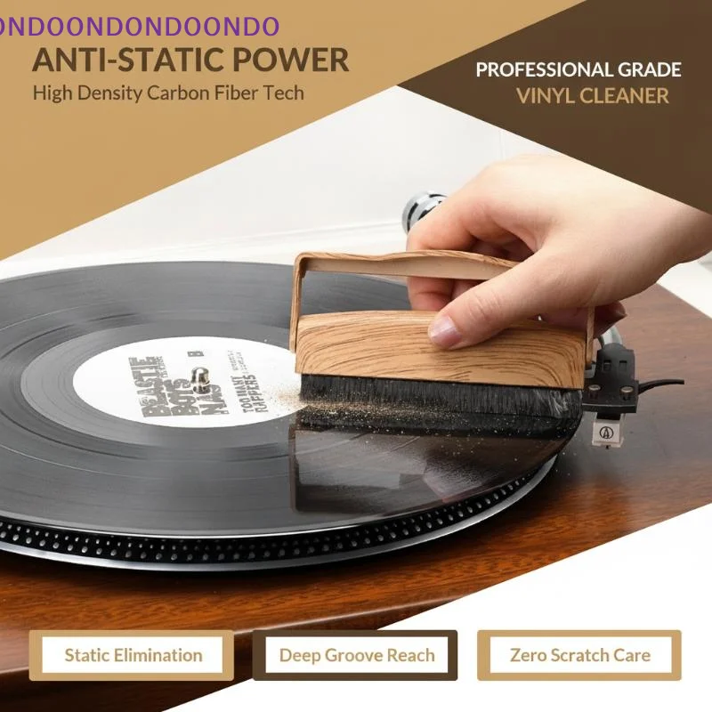 Vinyl Record Cleaning Brush Anti Static Dust Remover Durable Plastic Handle for DJ Turntable Professional Use