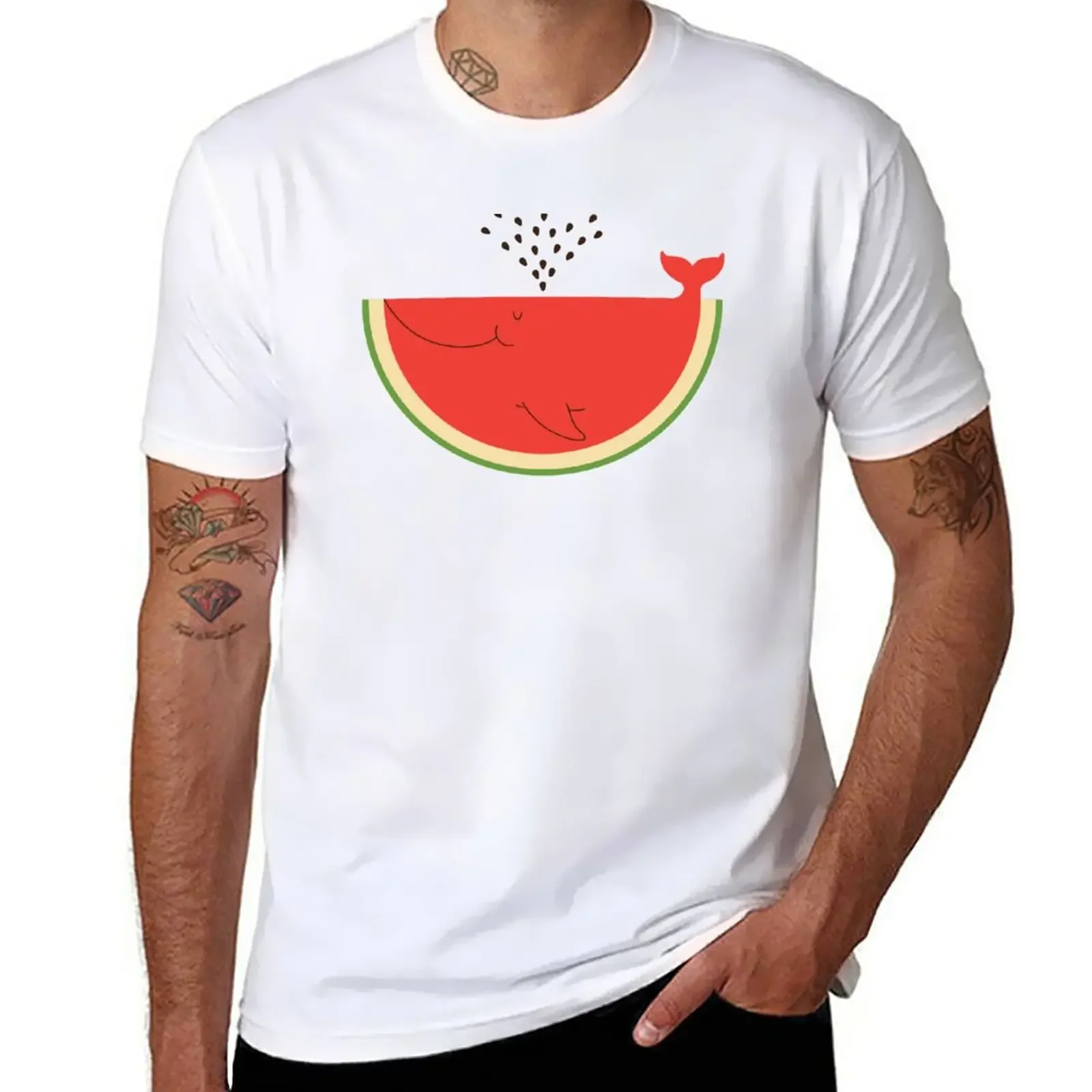 

New Watermelon Whale T-Shirt Oversized t-shirt plain t-shirt short designer t shirt men