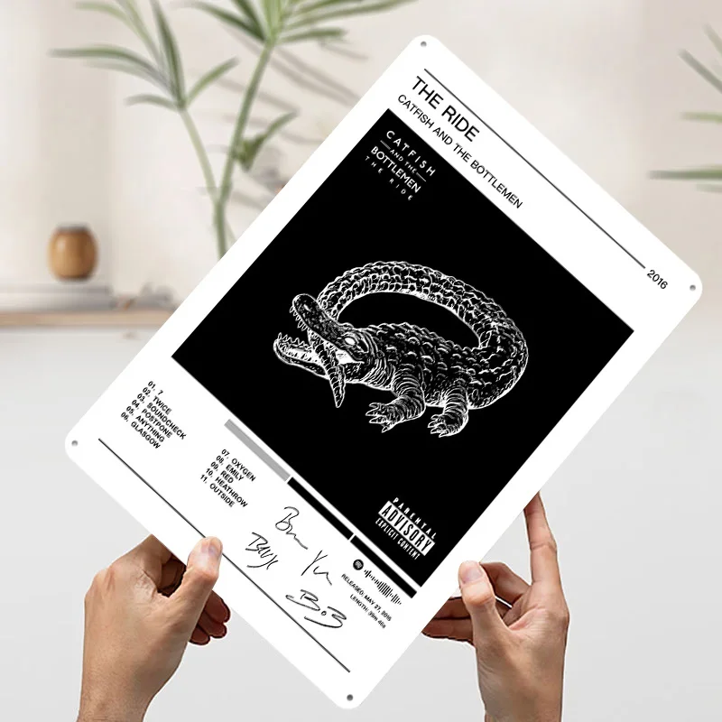 ナマズとボトルマン ザ・ライド・アルバム メタルポスター 壁飾りアイテム カスタマイズ可能なメタルブリキ看板 壁アート装飾用