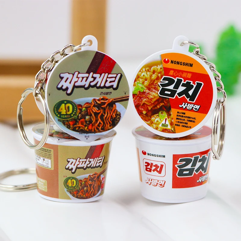 Llavero de Fideos Instantáneos Estilo Coreano en atura, Simulación de Tazón de Fideos, Regalo Creativo, Material de PVC, ...