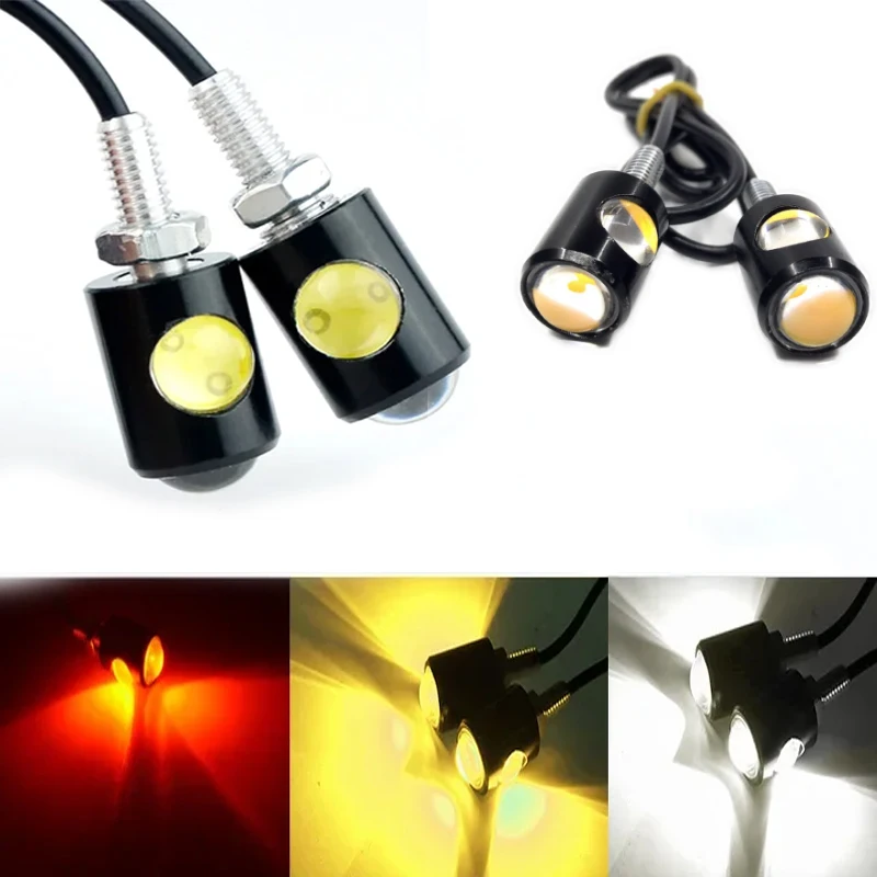 

Automotive Hooligan Decorative Reversing Lights Motorcycle Licence Plate LED Lights Dual Lens High Power Eagle Eye Screw Lights