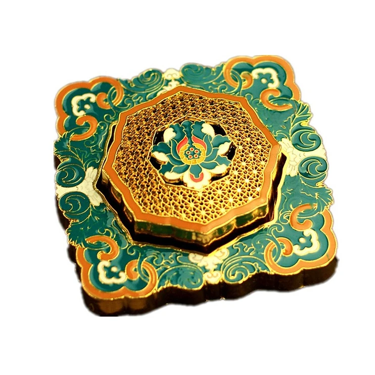 ZZ Enamel Painted Lotus Coil Incense Burner Zen Style Car Incense Holder Box Japanese Agarwood Sandalwood Censer For Home Decor