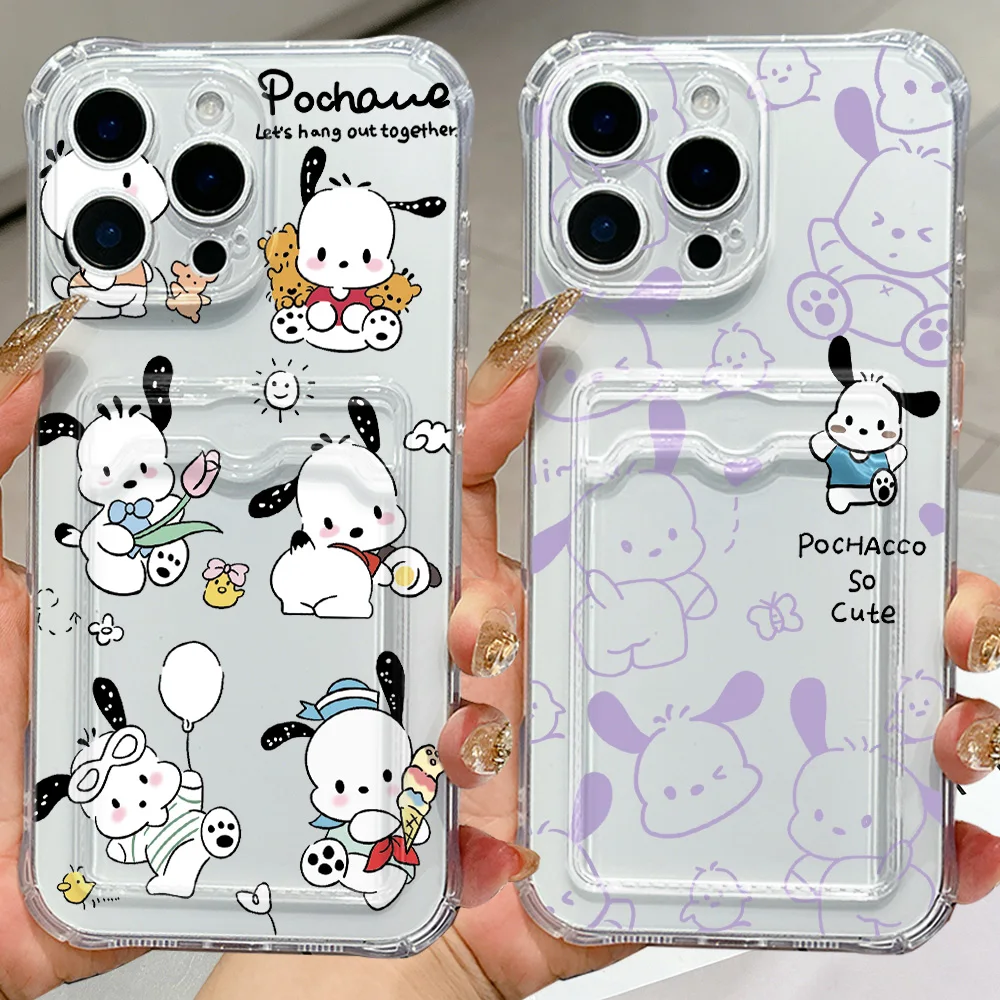 NEW Cartoon P-Pochaccos Cute Card Hold Case for Samsung Galaxy A17 A07 A56 A36 A26 A55 A35 A06 A05 A15 A05S A34 A23 4G 5G Cover