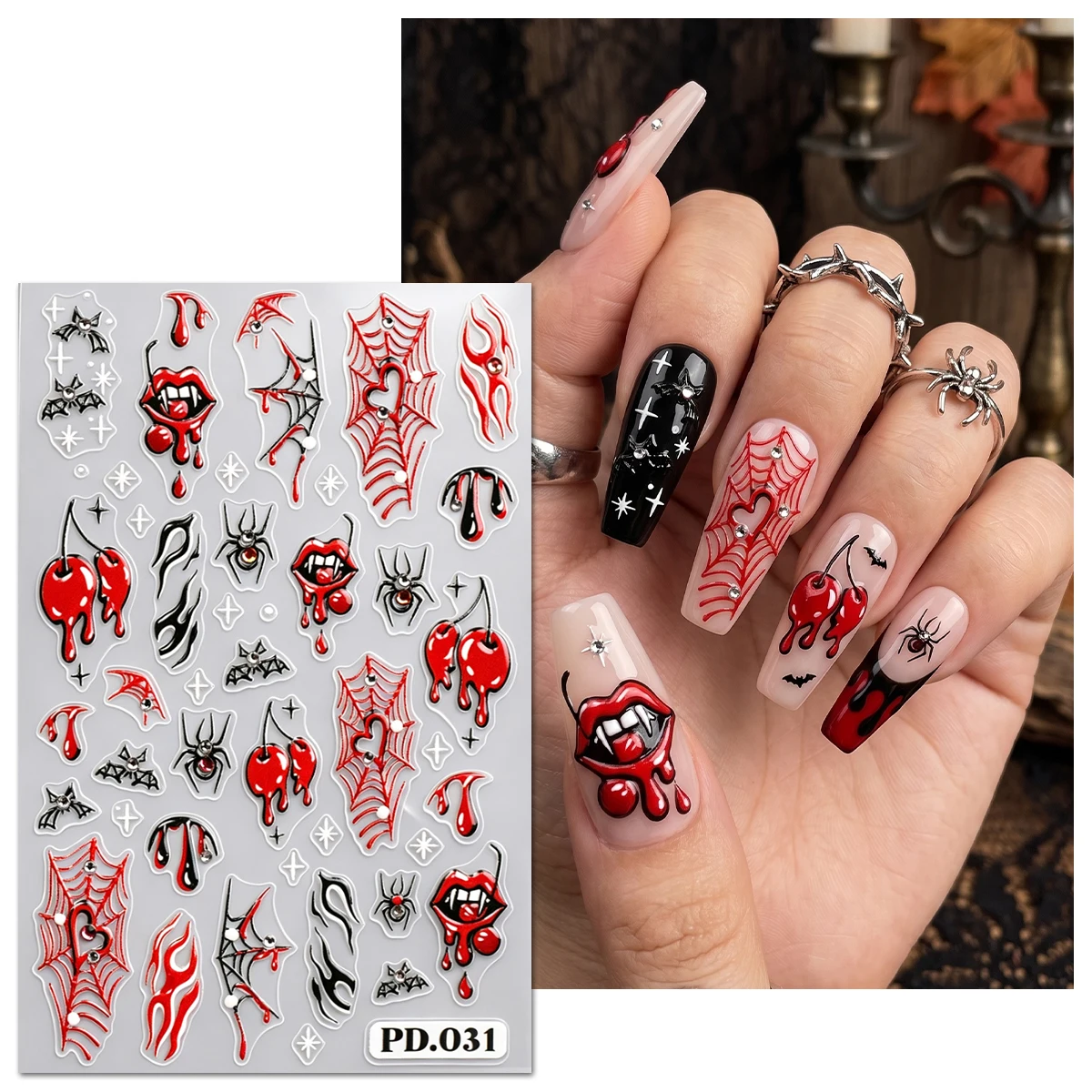 Pegatinas 3D para Uñas de Hall - Nail Art Vampire reseña y precio