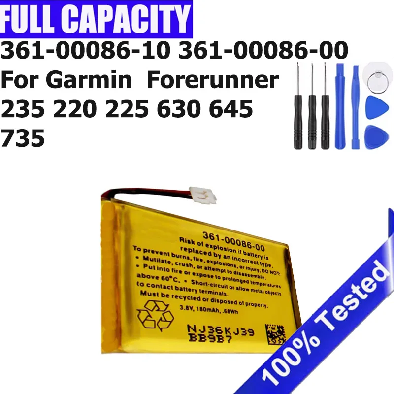 Brand-New 361-00086-00 361-00086-10 Battery For Garmin Vivoactive 4 Forerunner 630 645 735 235 220 225 Replacement