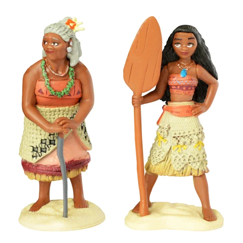 10 unids/set de dibujos animados Moana princesa leyenda Vaiana Maui jefe Tui Tala Heihei Pua figura de acción decoración juguetes para niños regalo de cumpleaños