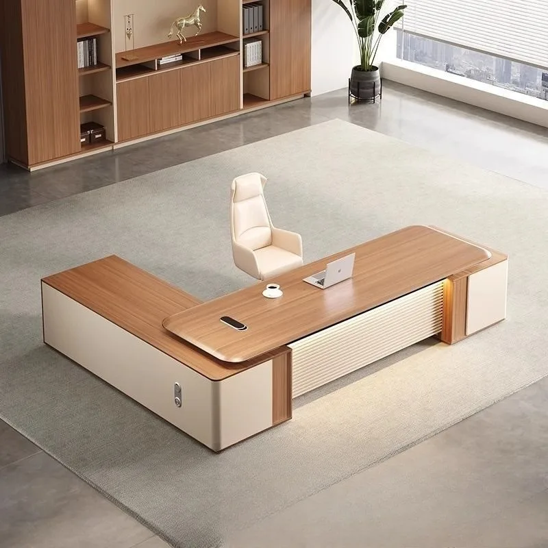 

Boss, a complete set of office desks and chairs, simple and modern new Chinese style