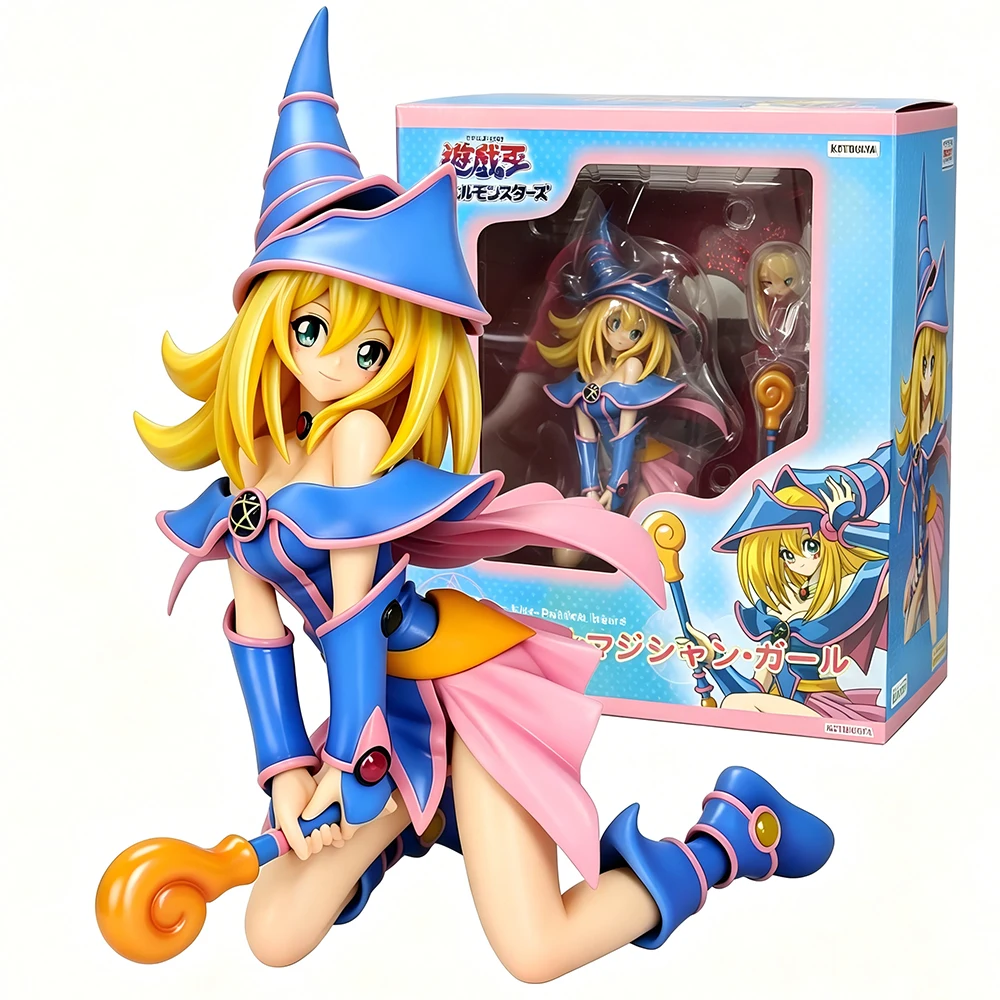 10CM Black Magician Girl Figure Anime Yu Gi Oh Duel Monsters Noodle Stopper Animation Model Toys Gifts  Decoration 1/7 PVC