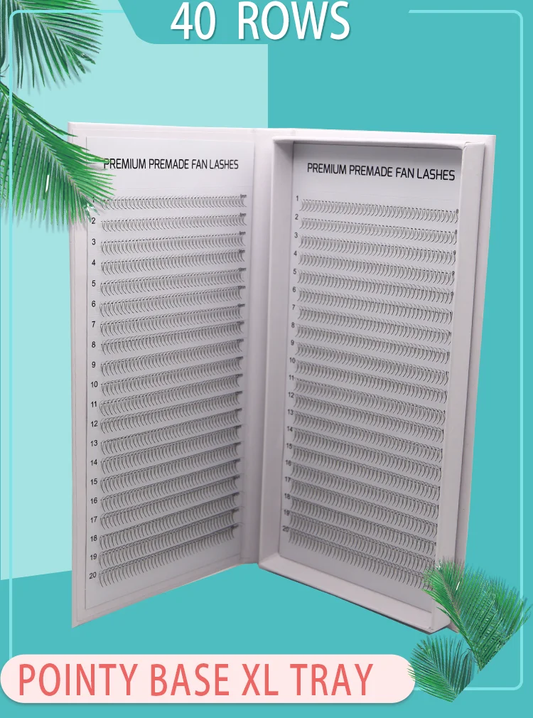 

Russian 3D-14D 1600 Fans XL Promade Fans Tray Sharp base Premade Volume Ultra Dark Pointy Base Fake Eyelash Extension Supplies