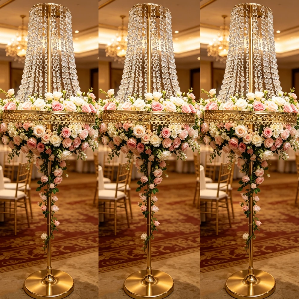 10pcs Wedding Prop Acrylic Crystal  Chandelier Creative Decorative Wedding Stage Banquet Hall Ceiling Pendant Lights centerpiece